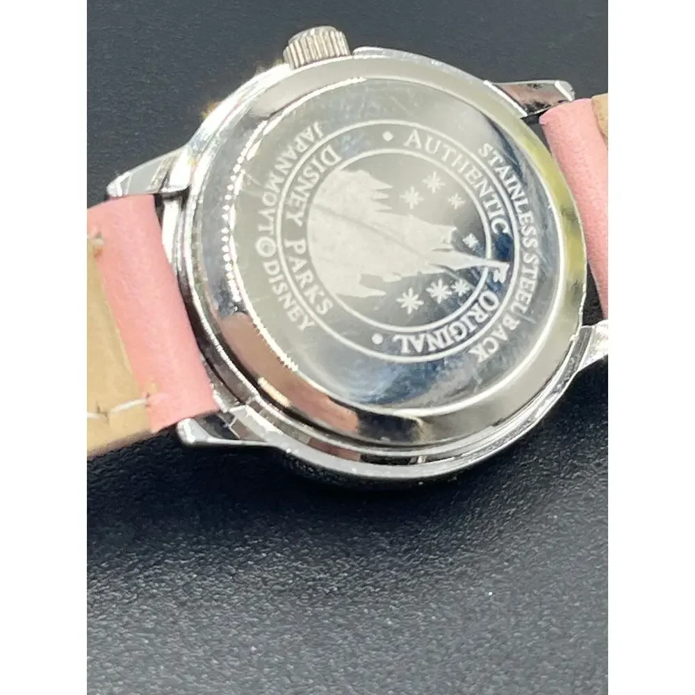 Disney Time Works Girls MINNIE MOUSE Watch Pink‎ Band Leather Hearts New Battery